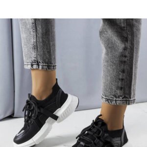 Czarne sneakersy skarpetkowe Peggy - Solea