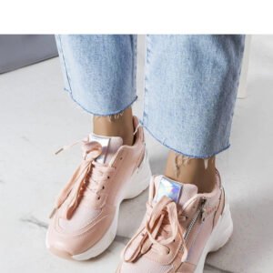 Różowe sneakersy na koturnie Stacey - Solea