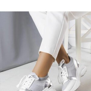 Szare sneakersy na koturnie Ann - Solea