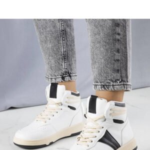 Biało-czarne sneakersy za kostkę Robin - Solea