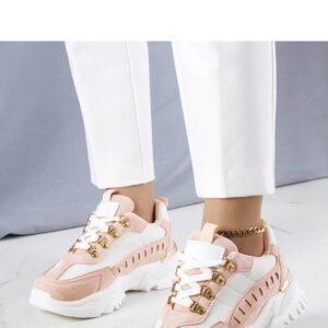 Biało-różowe sneakersy Mindy - Solea
