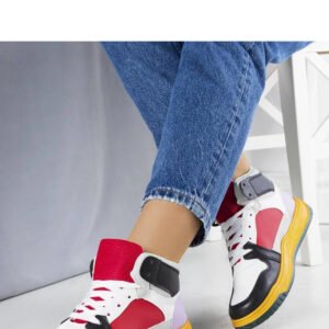 Czarno-czerwone sneakersy za kostkę Elizabeth - Solea