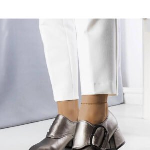 Szare czółenka na słupku Ailani - Solea