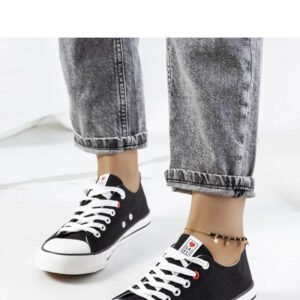 Czarne klasyczne trampki damskie Kolind - Solea