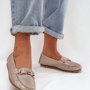 Mokasyny Model DA LR51-546 Gold Brokat - Step in style