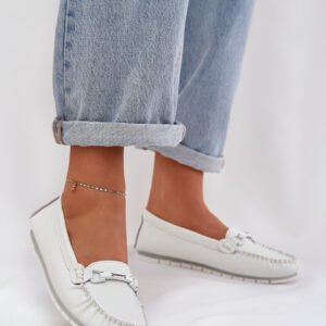 Mokasyny Model S.Barski LR51-547 White - Step in style