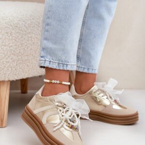 Buty Sportowe Model Vinness C3033 Beige/Gold - Step in style