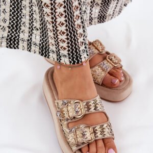 Sandał Klapki Model Limme JR09 Khaki - Step in style