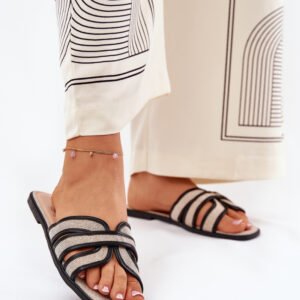 Sandał Klapki Model Scazze TC-11 Beige/Black - Step in style