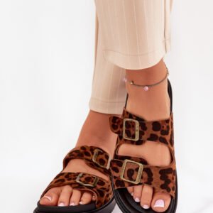 Sandał Klapki Model Simbes M35 Brown Panterka - Step in style