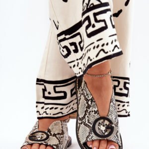 Sandały Model Haliones A8230 Beige/Brown Wąż - Step in style