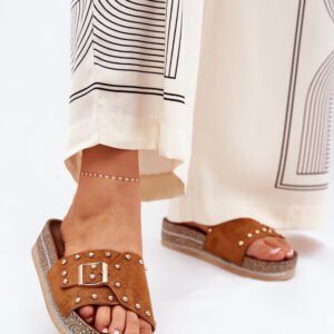 Sandał Klapki Model Nusithia M550 Camel - Step in style