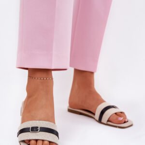 Sandał Klapki Model Zilina N75-60 Beige/Black - Step in style