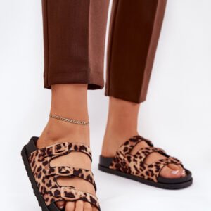 Sandał Klapki Model Uliri 3770 Panterka Brown - Step in style