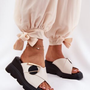 Sandał Klapki Model  Artiker 56C1585 Beige - Step in style