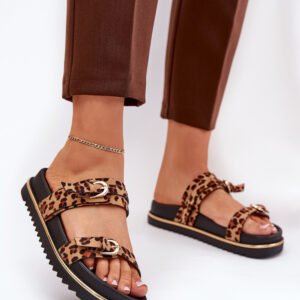 Sandał Klapki Model Ziferte LD-27 Brown Panterka - Step in style