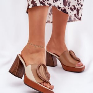 Sandał Klapki Model Amuria QQ-221 Camel - Step in style