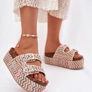 Sandał Klapki Model Eradriana SS-166 Multicolor White - Step in style