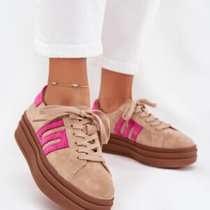 Buty Sportowe Model Eldira GD-LX1075F Beige/Pink - Step in style