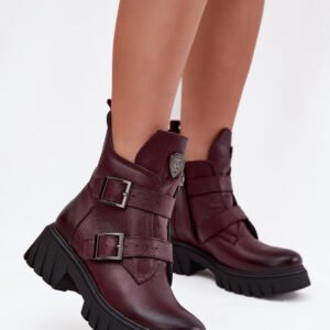 Botki Model Zazoo 60482 Bordo - Step in style