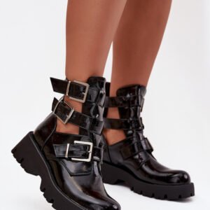 Botki Model Helisse 7631A Black Lakier - Step in style