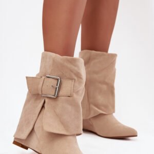 Botki Model Vortinia 1690A Beige Zamsz - Step in style