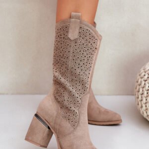 Kozaki Model S.Barski HY51-238 Beżowe - Step in style