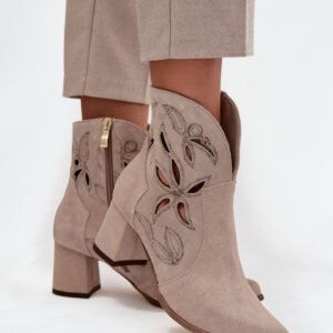 Botki Model Zazoo 3647 Cappuccino Zamsz - Step in style