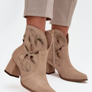 Botki Model Zazoo 3647 Beige Zamsz - Step in style