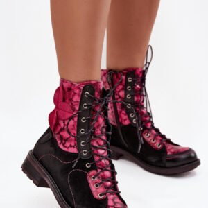 Botki Model Maciejka 07004-23 Black/Pink - Step in style