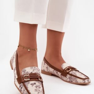 Loafersy Model Evelora H8-515 Beige/Brown - Step in style