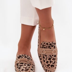Loafersy Model Evelora H8-515 Beige Panterka - Step in style