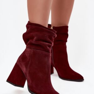 Botki Model Zazoo 4216 Bordo Zamsz - Step in style