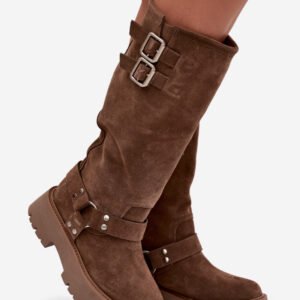 Kozaki Model Big Star OO274A182 Beige Zamsz - Step in style