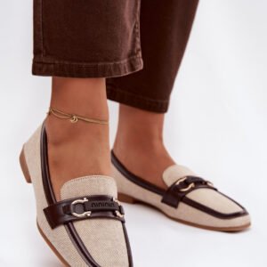 Loafersy Model Evelora H8-515 Brown/Beige - Step in style
