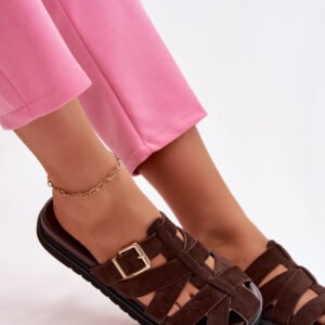 Sandał Klapki Model Roselisse MAN0383 Czekolada - Step in style