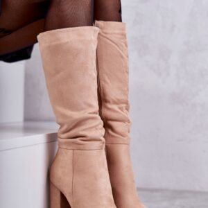 Kozaki Model Tressa NS1299 Dark Beige Zamsz - Step in style