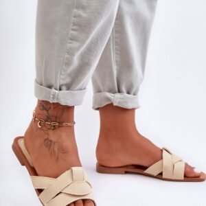 Sandał Klapki Model Aversa W-112 Beige - Step in style