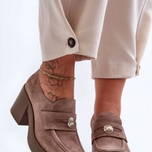 Półbuty Model Dunadia 20148 Beige Zamsz - Step in style