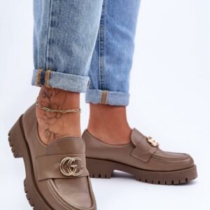 Półbuty Model Rosefalls 20153 Dark Beige Skóra - Step in style